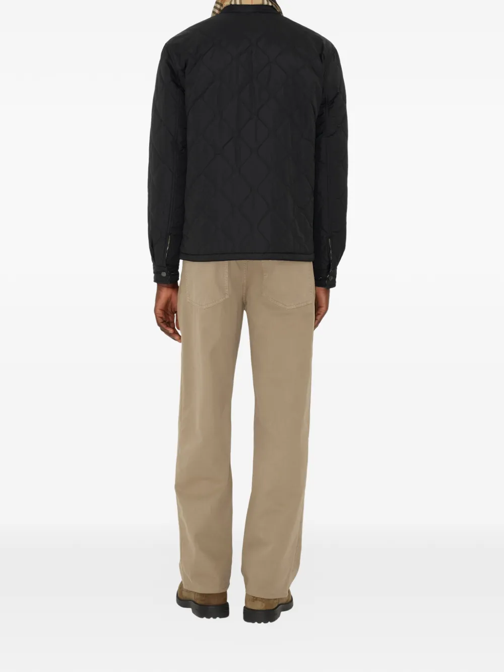 Burberry quilted reversible overshirt Zwart