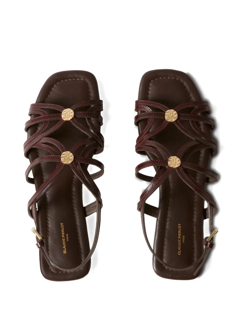 Claudie Pierlot Sandalen met bandjes en medaillon Bruin