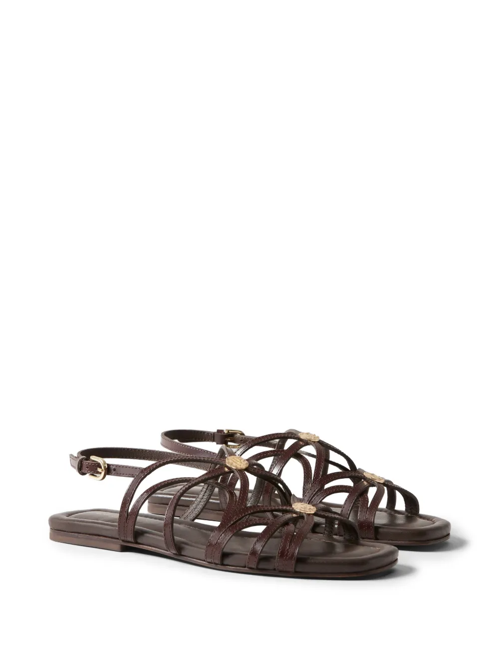 Claudie Pierlot Sandalen met bandjes en medaillon Bruin