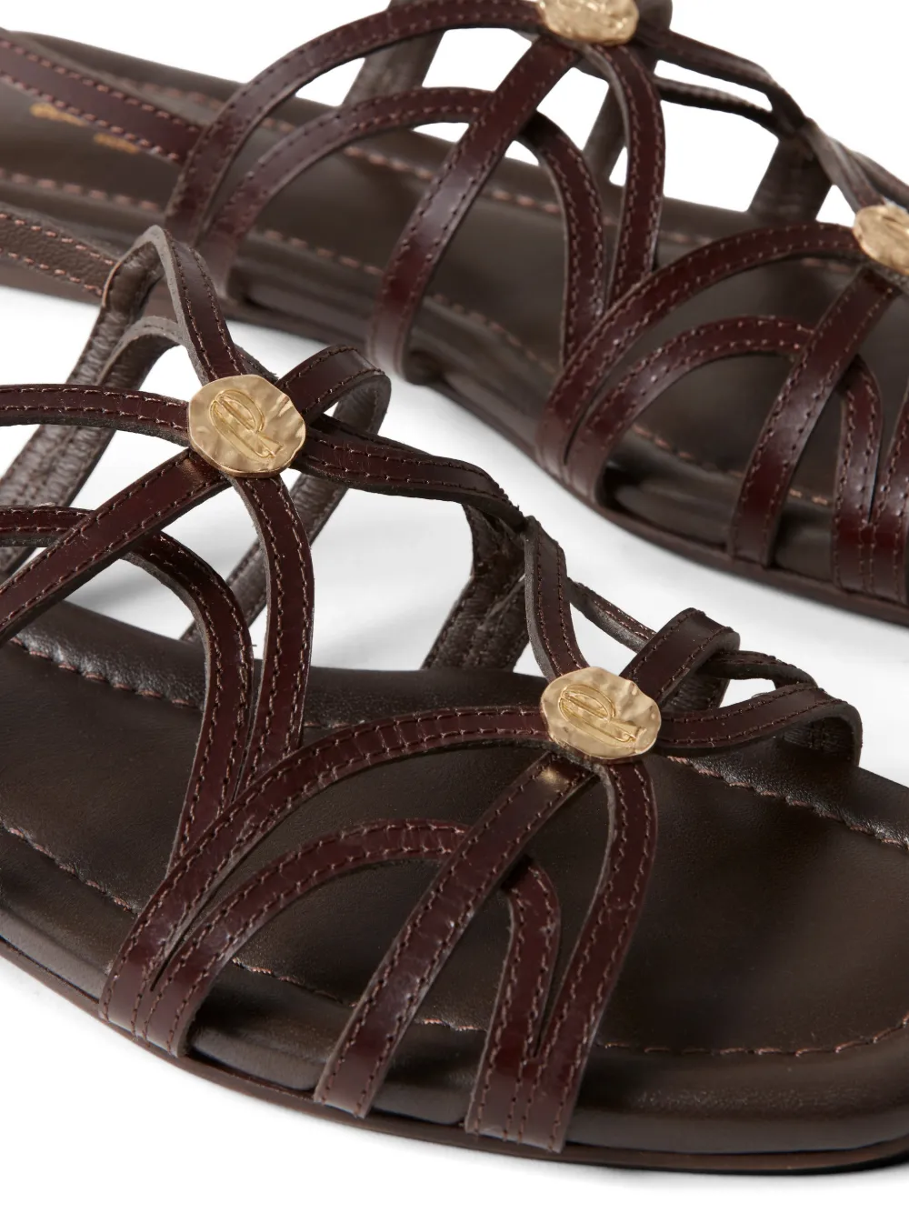 Claudie Pierlot Sandalen met bandjes en medaillon Bruin