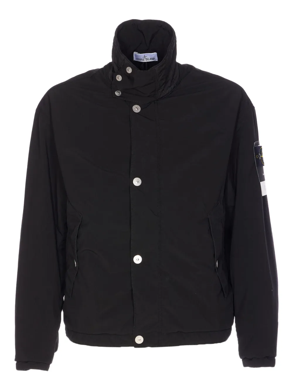 Stone Island zip logo-patch jacket | Black | Image 1