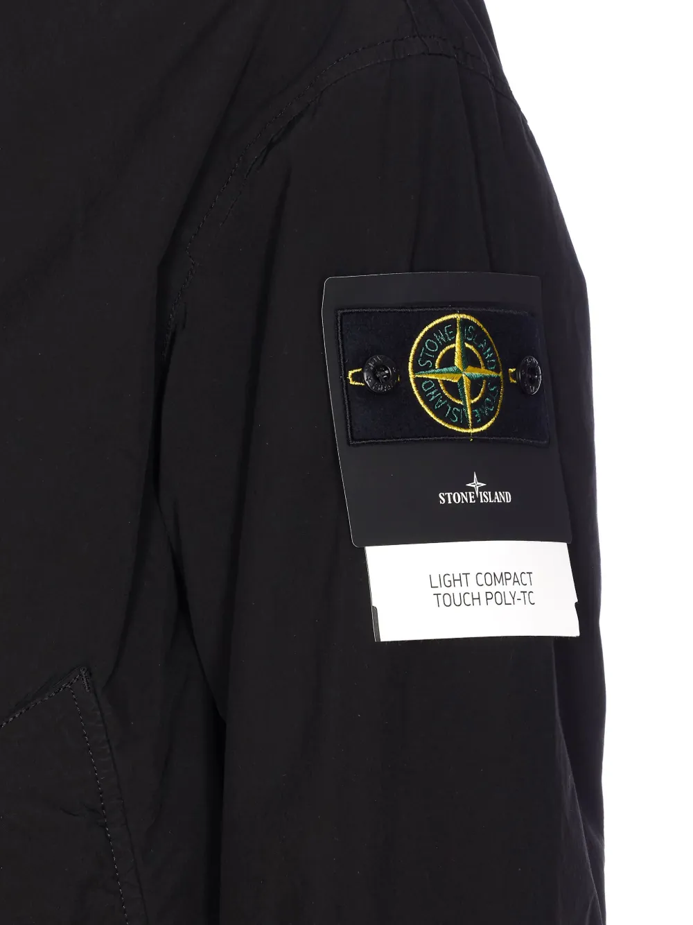 Stone Island Jack met logopatch en rits Zwart