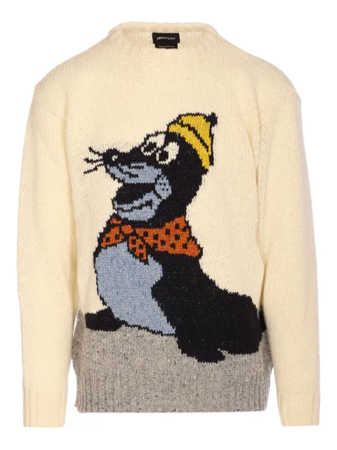 Howlin' My New Best Friend embroidered crew-neck sweater