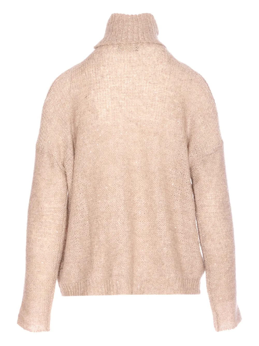 Roberto Collina High Neck Turtleneck Sweater Sequins In Neutral