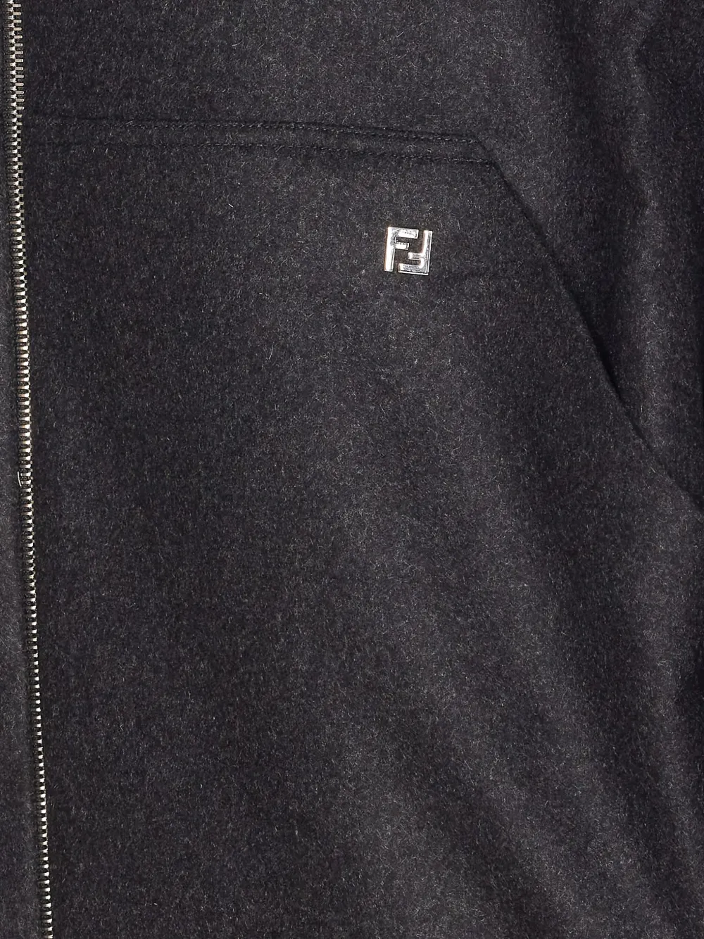 FENDI Hoodie met logoplakkaat Grijs