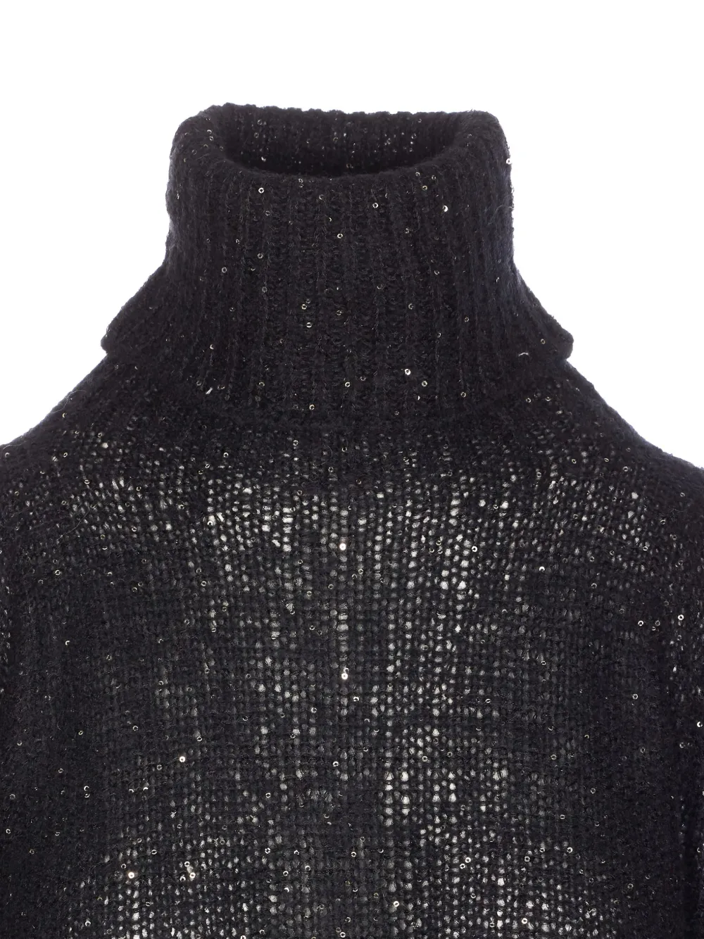 Roberto Collina Turtleneck Sweater Cut-out Shoulder In Black