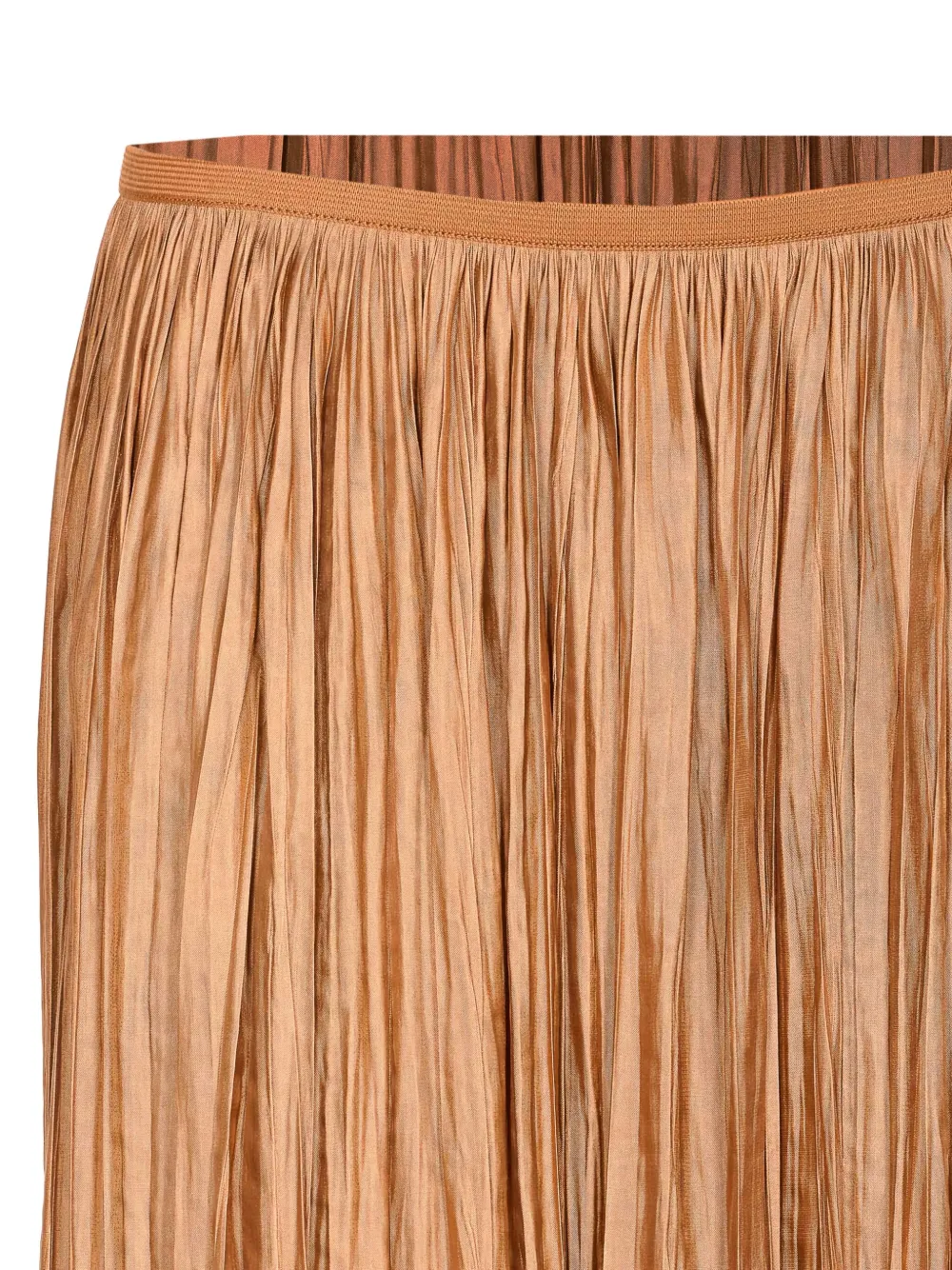 Roberto Collina Midi Pleated Skirt Elastic Waistband In Brown