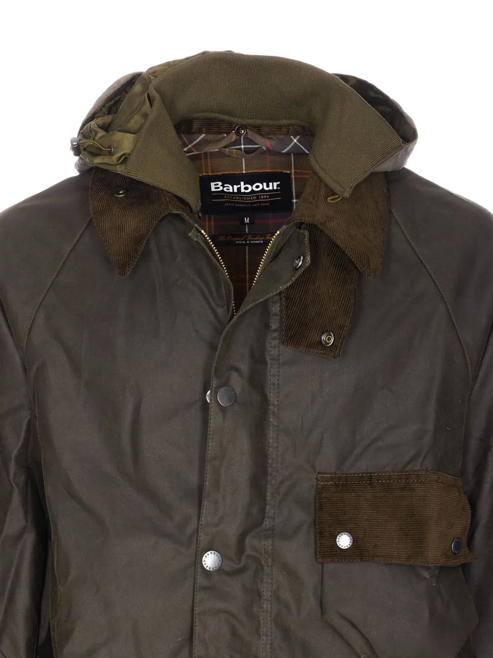 Barbour Modified Wax Jacket With Hood And Pockets In Brown