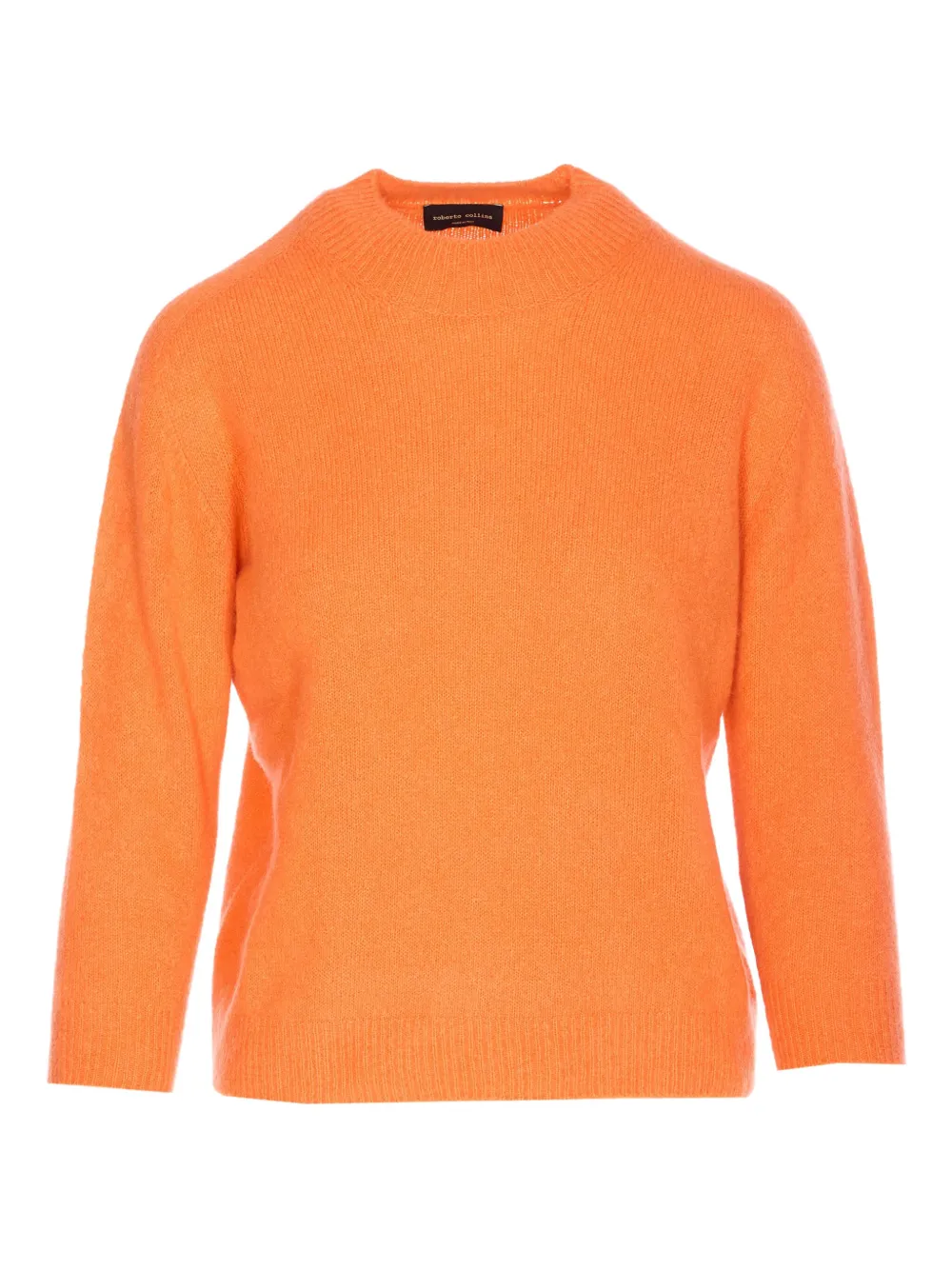 Roberto Collina Soft Knit Sweater With Ribbed Cuffs And Hem In Orange