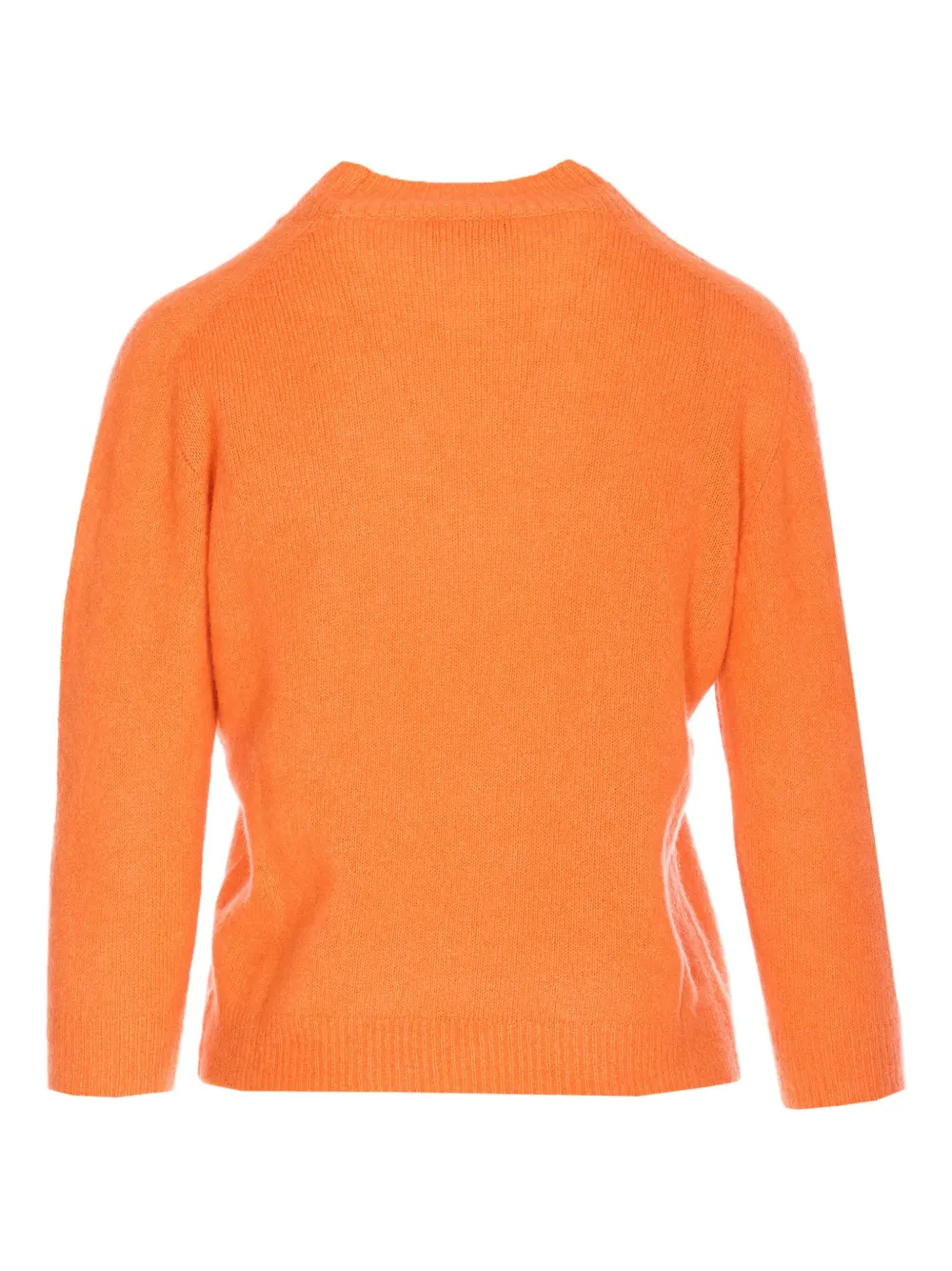 Roberto Collina Soft Knit Sweater With Ribbed Cuffs And Hem In Orange