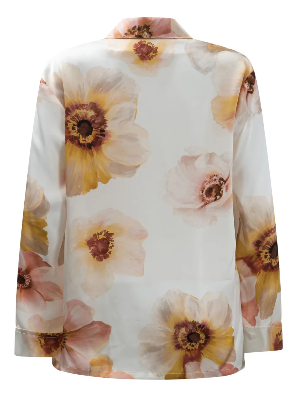 Sleep No More Floral-print Silk Shirt In Neutral