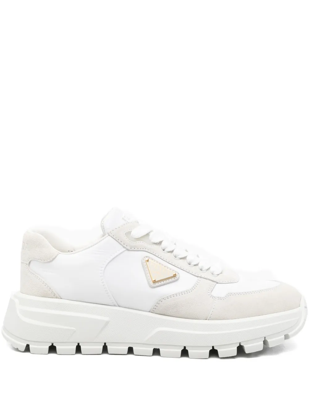 Prada Sneakers met logoplakkaat Wit