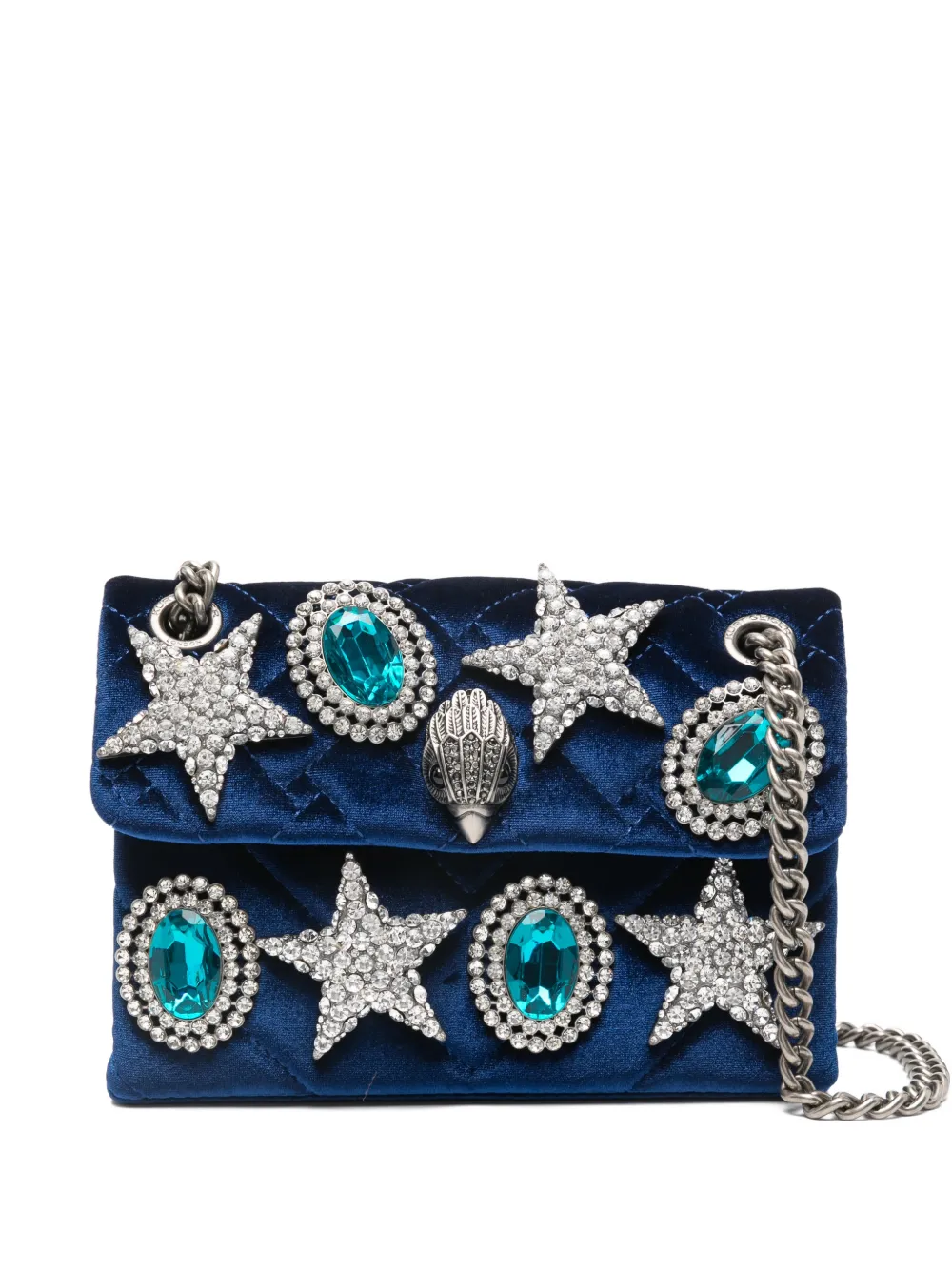 Kurt Geiger London quilted star-embellished mini bag - Blue