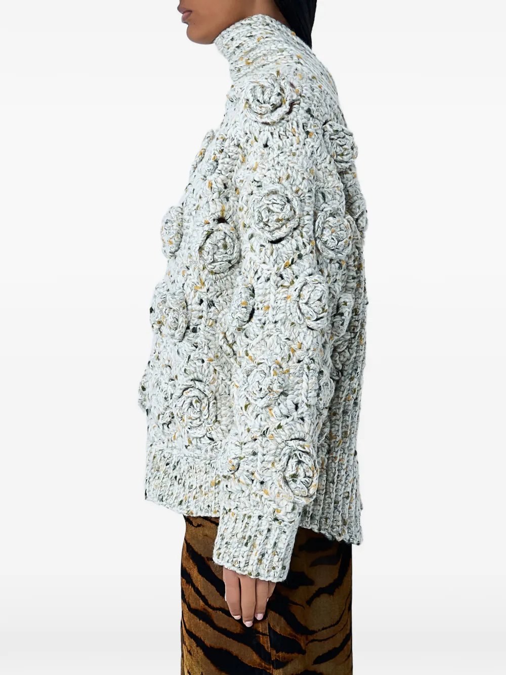 Flower-Knit Sweater