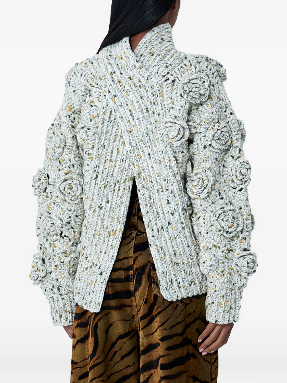 Flower-Knit Sweater