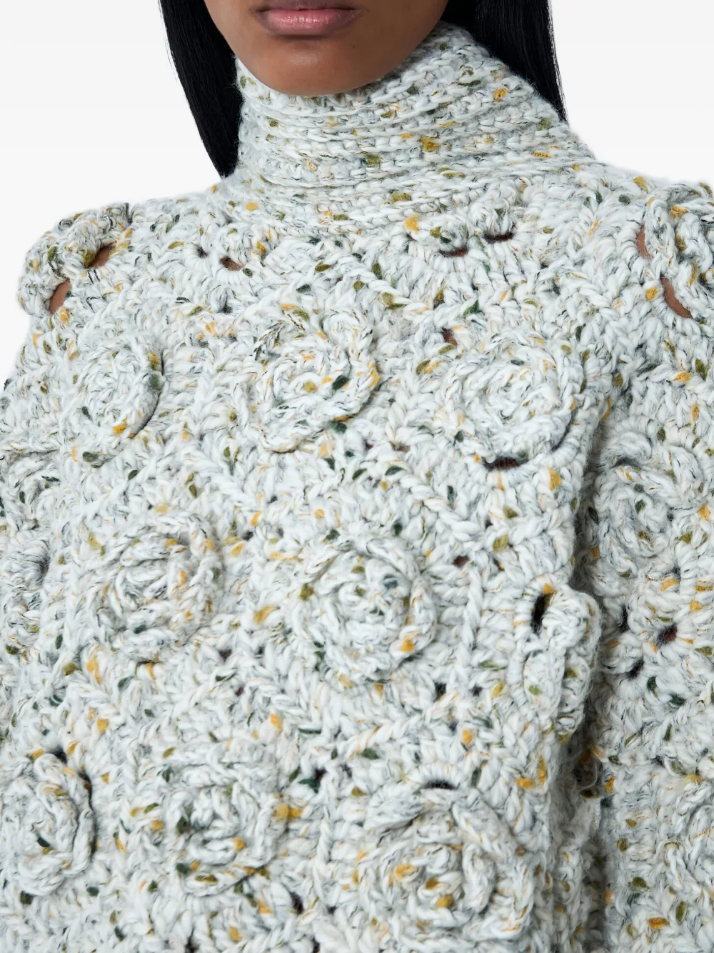 Flower-Knit Sweater