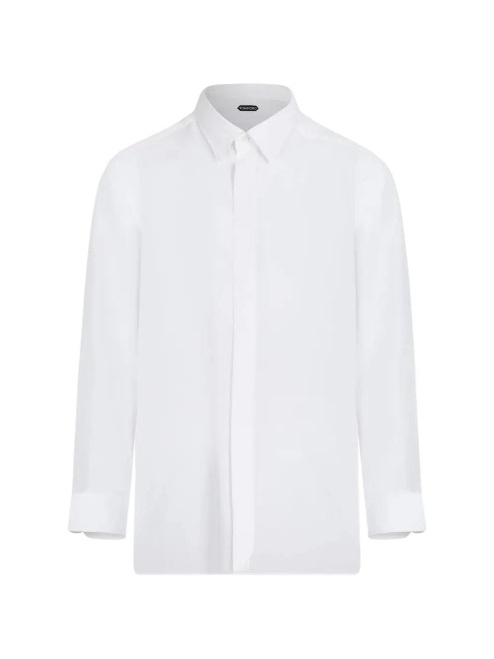 TOM FORD silk concealed-placket shirt - Weiß
