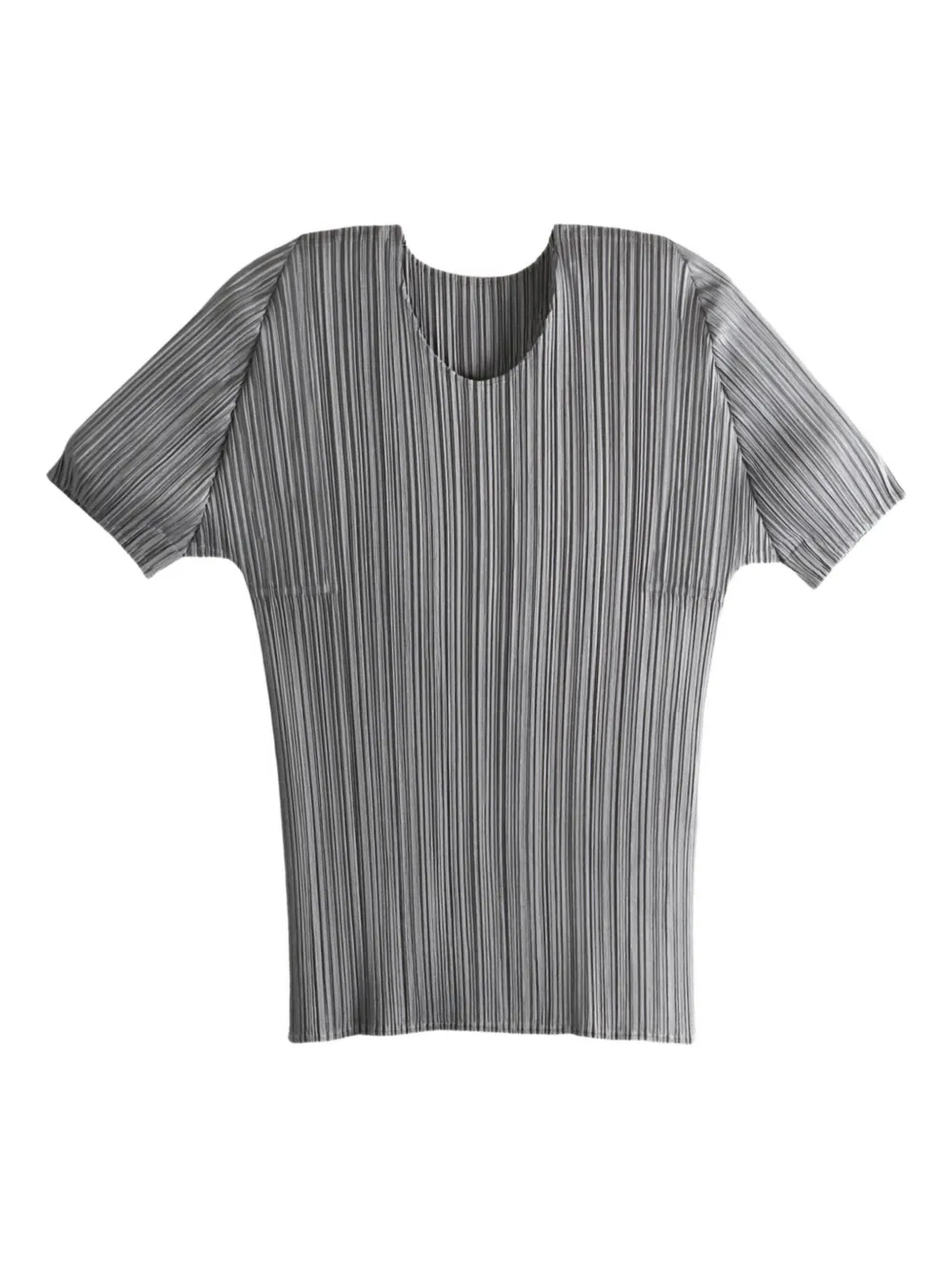 Pleats Please Issey Miyake pleated short-sleeve top - Grigio