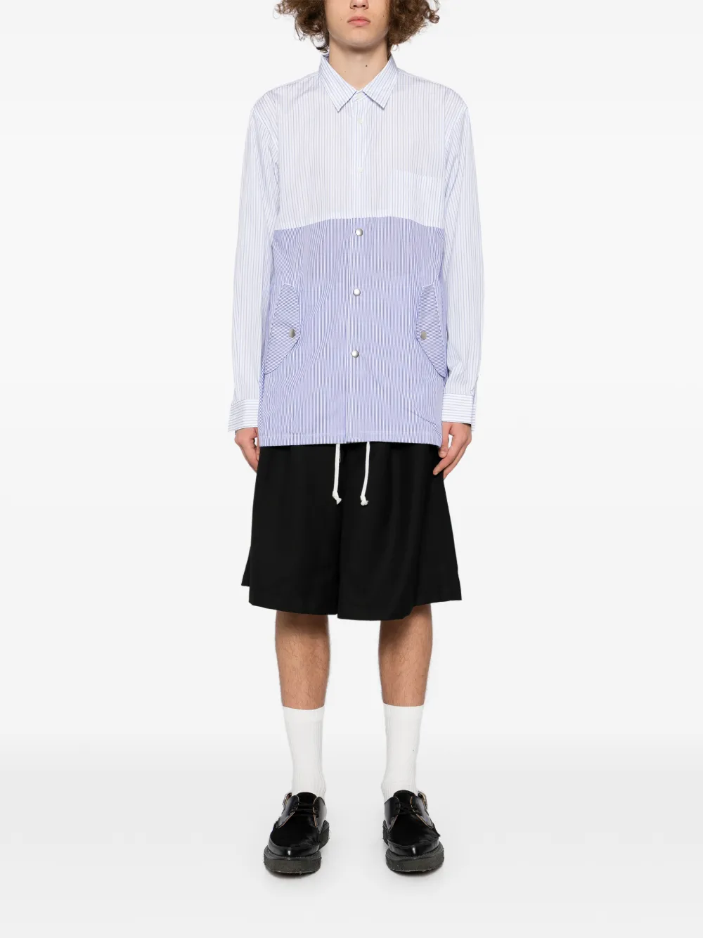 Comme des Garçons Homme Deux Gestreept overhemd - Blauw