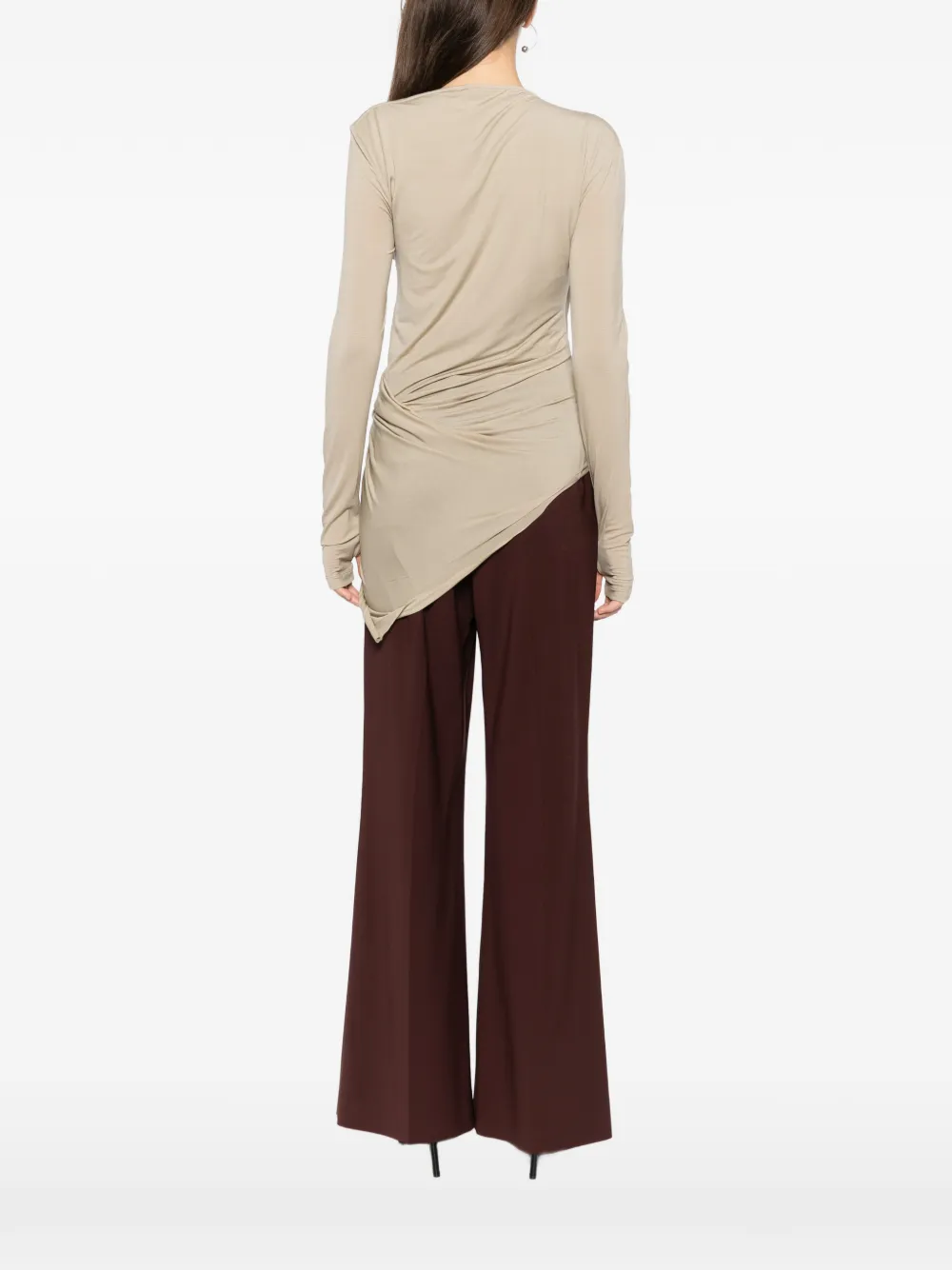 Helmut Lang Asymmetrische top Beige