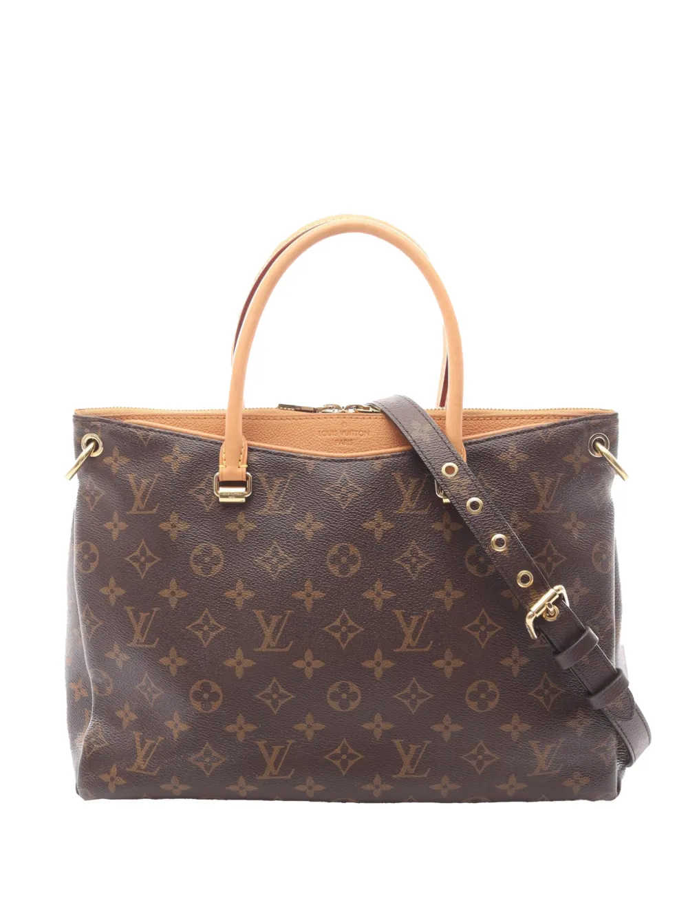 Pre-owned Louis Vuitton 2016 Monogram Pallas Mm Satchel In Brown