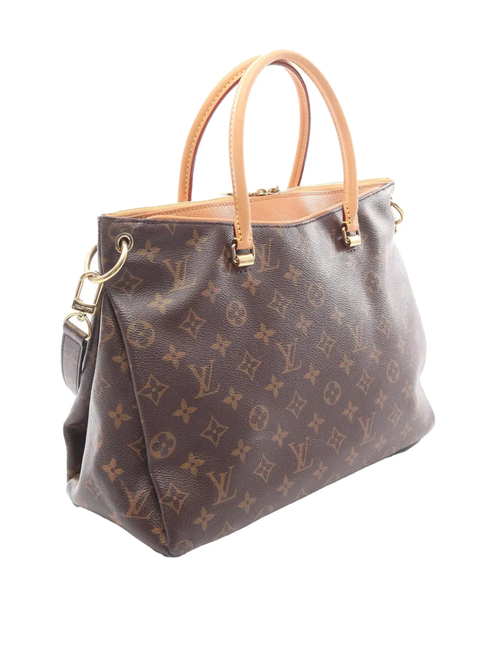 Pre-owned Louis Vuitton 2016 Monogram Pallas Mm Satchel In Brown