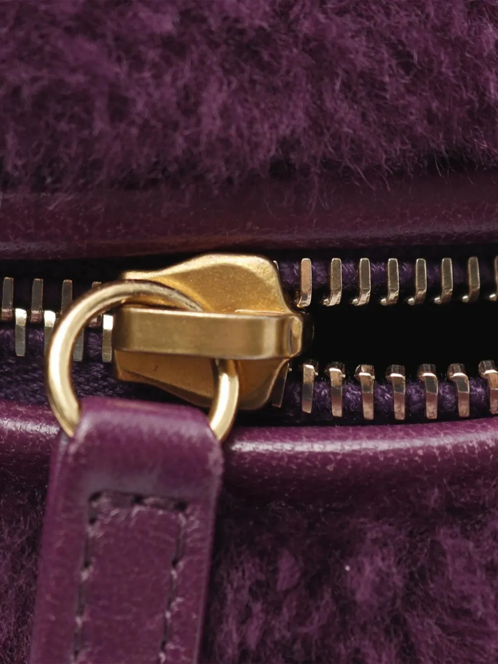 CHANEL Pre-owned 2021-2025 Small Quilted Shearling Vanity Case Satchel In Purple