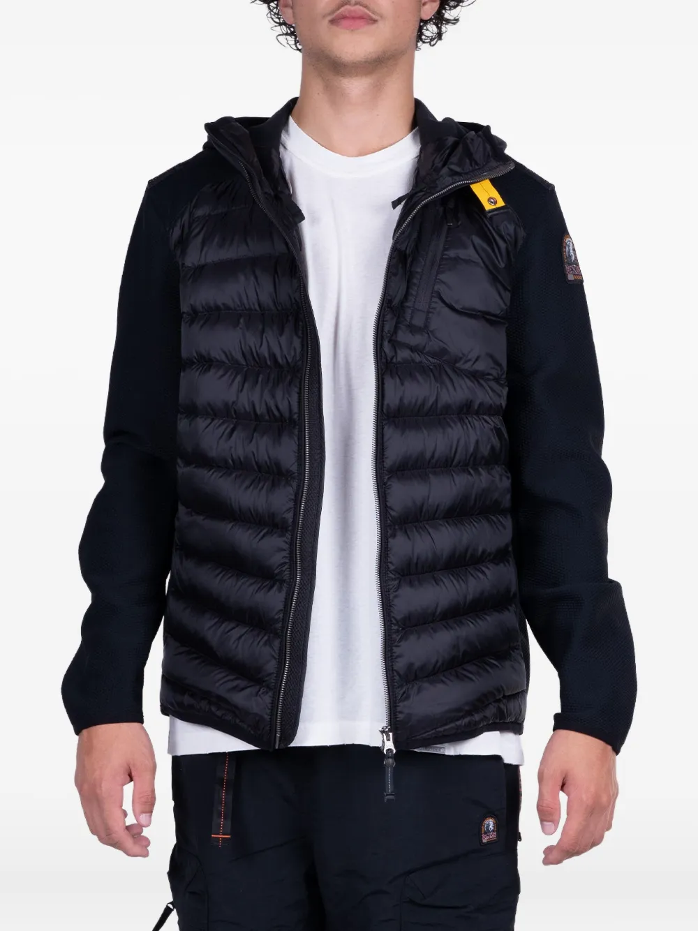 Parajumpers Nolan Hooded Panelled Padded Jacket In Black