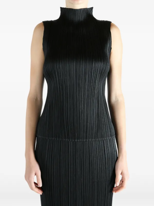 Pleats Please Issey Miyake プリーツ ハイネック トップ | ブラック