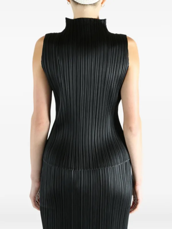 Pleats Please Issey Miyake プリーツ ハイネック トップ | ブラック