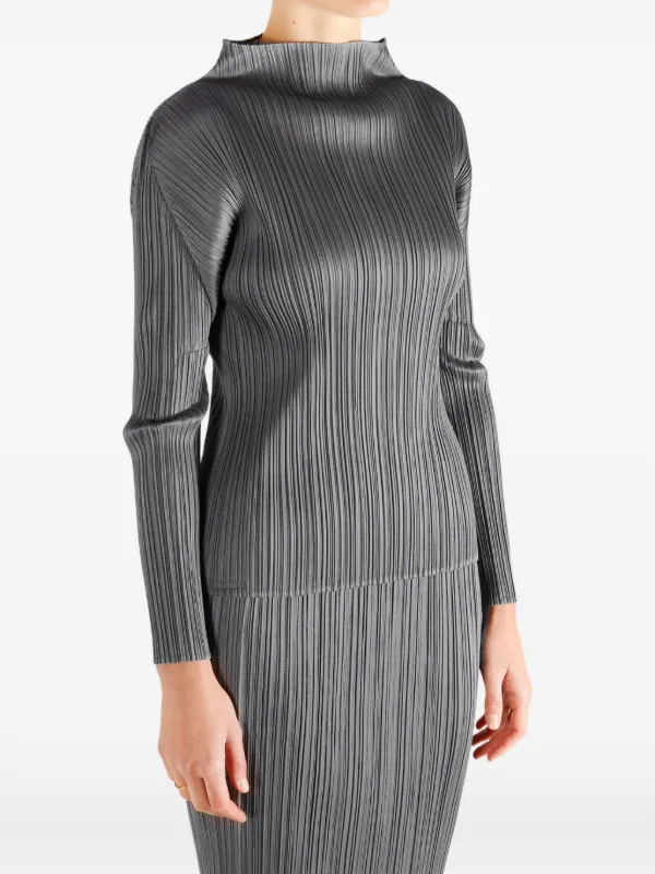 ISSEY MIYAKEイッセイミヤケシルバーグレーのタートルネックタンクトップ BLACK TURTLENECK TOP Top Greige – ISSEY MIYAKE EU
