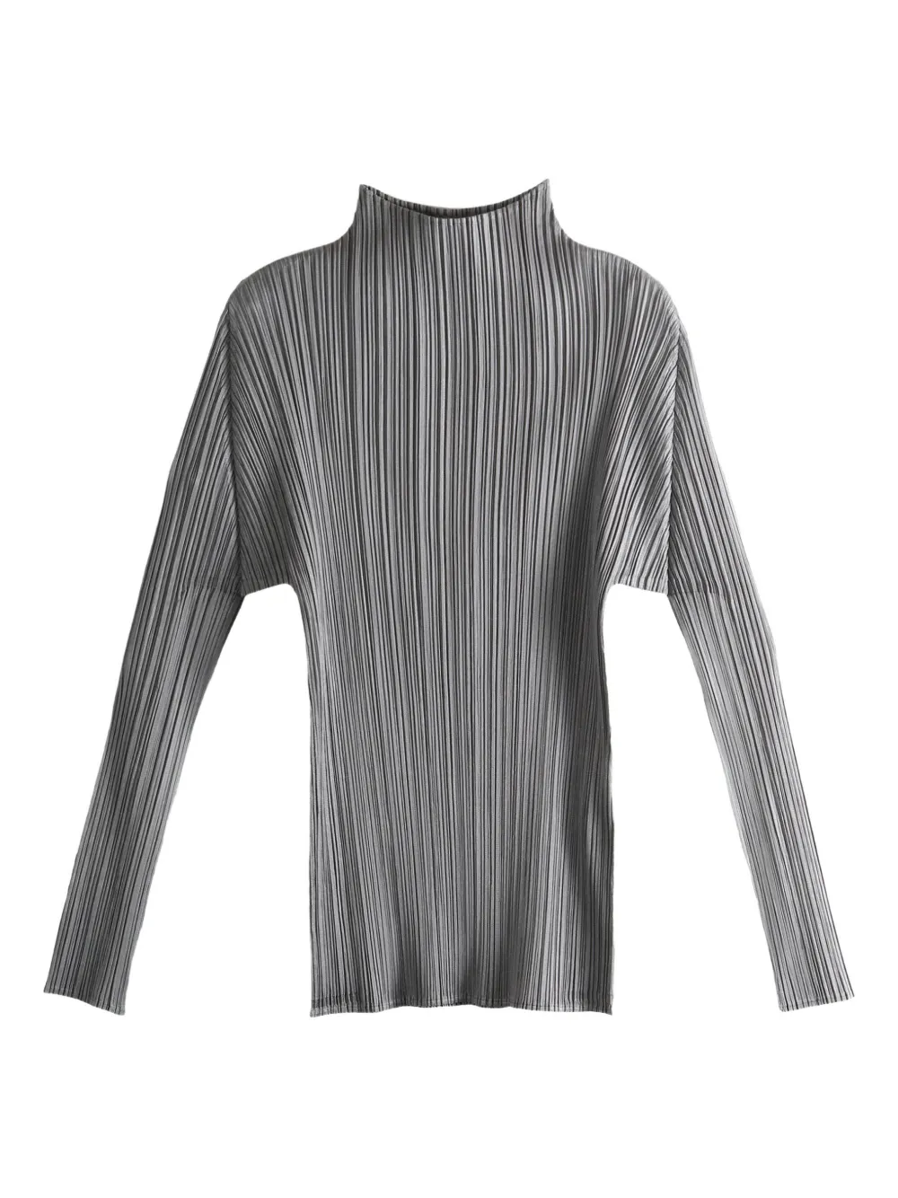 Pleats Please Issey Miyake pleated funnel-neck Top - Grigio