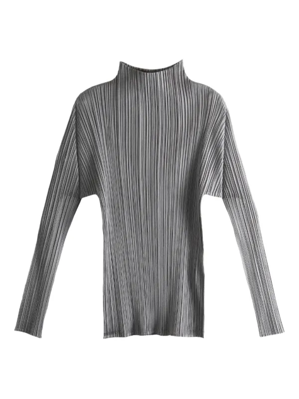 ISSEY MIYAKEイッセイミヤケシルバーグレーのタートルネックタンクトップ 32746268_63163283_600.jpg