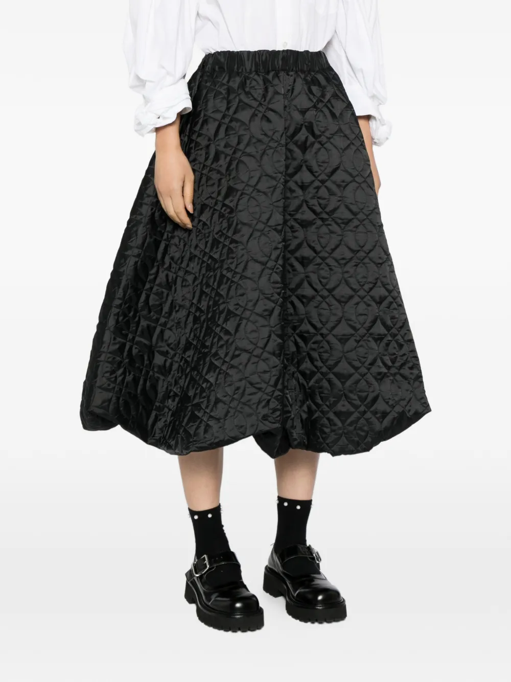 Noir Kei Ninomiya Twill Quilted Skirt In Black