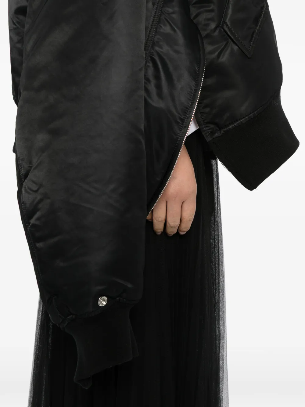 Noir Kei Ninomiya Zipped Bomber Jacket In Black
