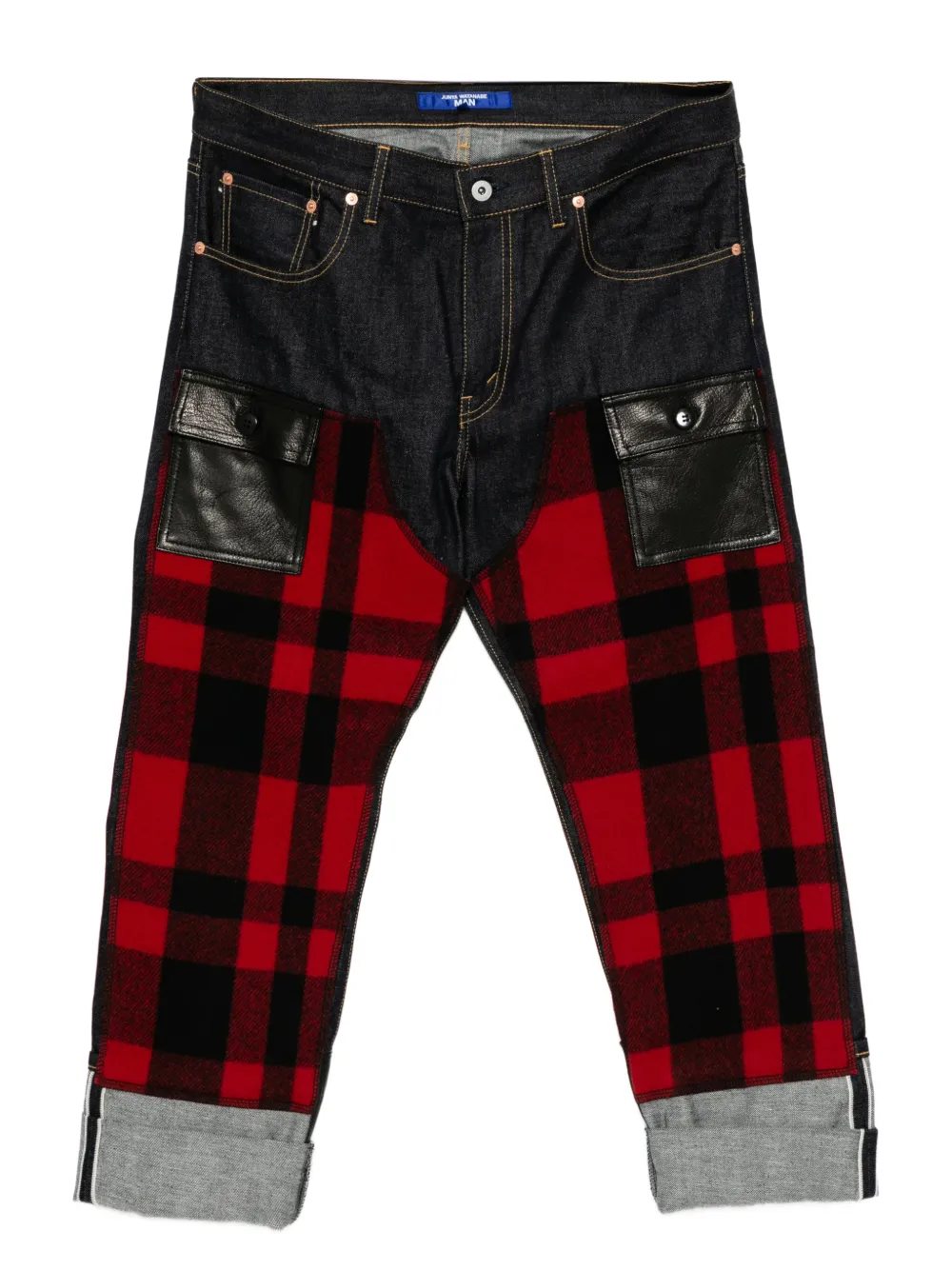 Junya Watanabe MAN checked drop-crotch jeans | Blue | Image 1