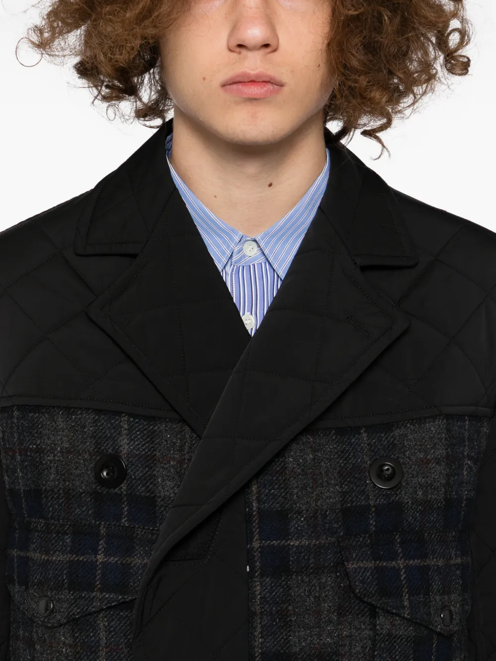 Junya Watanabe MAN x Filson geruite gewatteerde jas Zwart