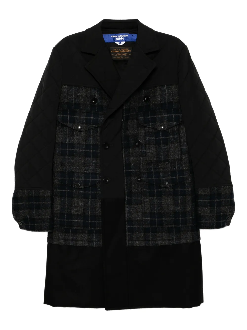 Junya Watanabe MAN x Filson checked quilted coat | Black | Image 1
