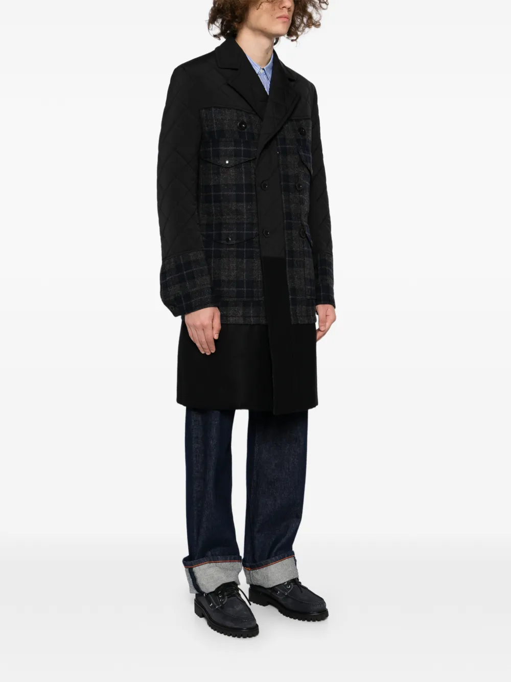 Junya Watanabe Man X Filson Checked Quilted Coat - Black 