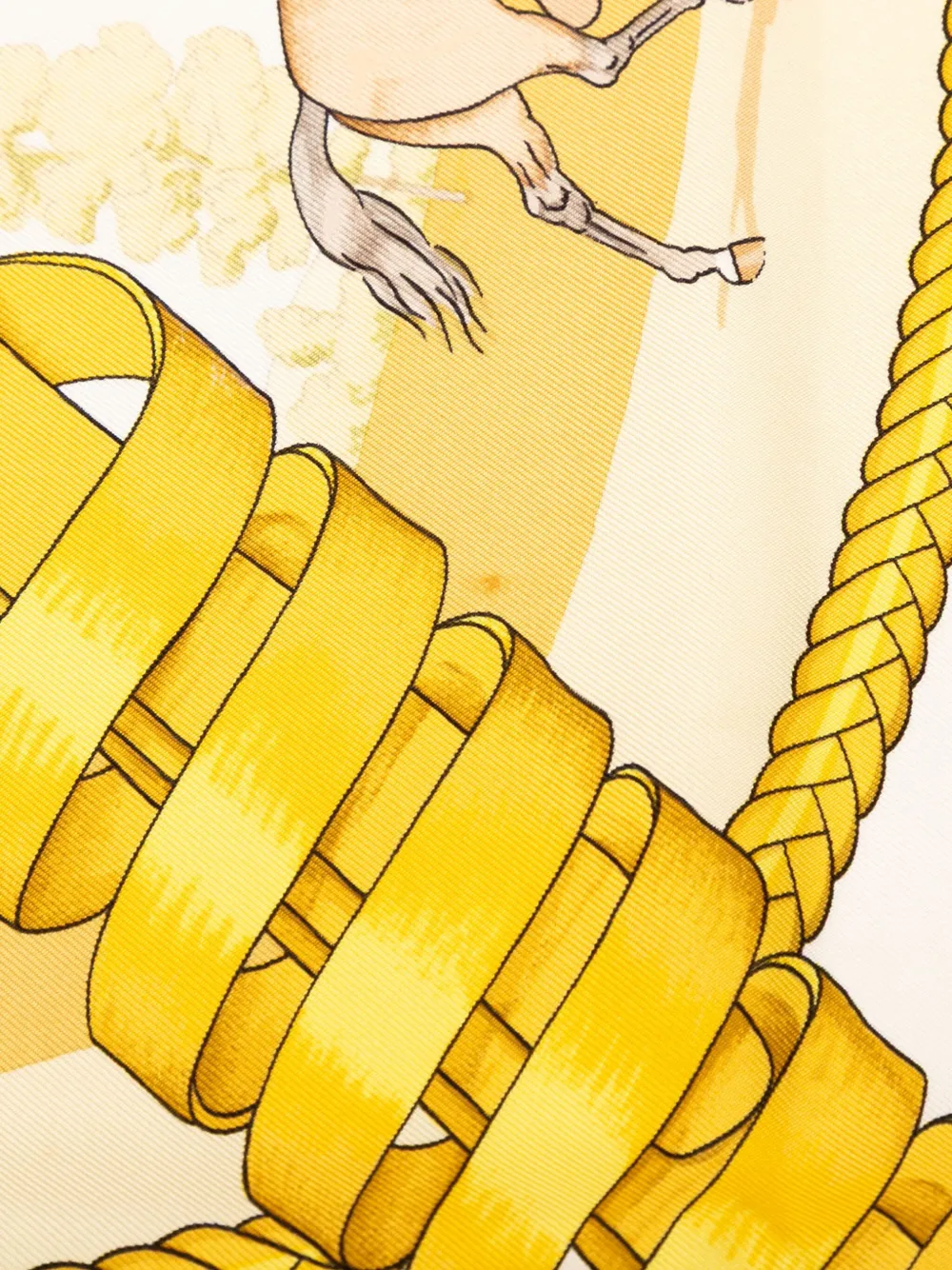 Pre-owned Hermes 2000-2025 Les Allures Du Cheval Silk Scarf Scarves In Brown