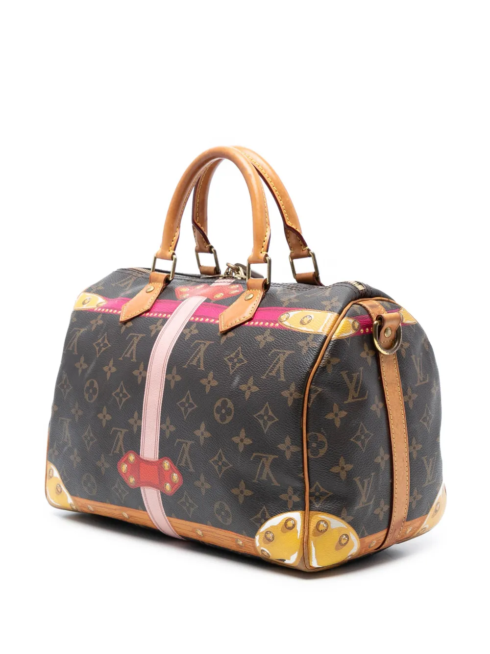 LOUIS VUITTON Pre-owned 2018 Monogram Summer Trunks Speedy Bandouliere 30 Satchel In Brown