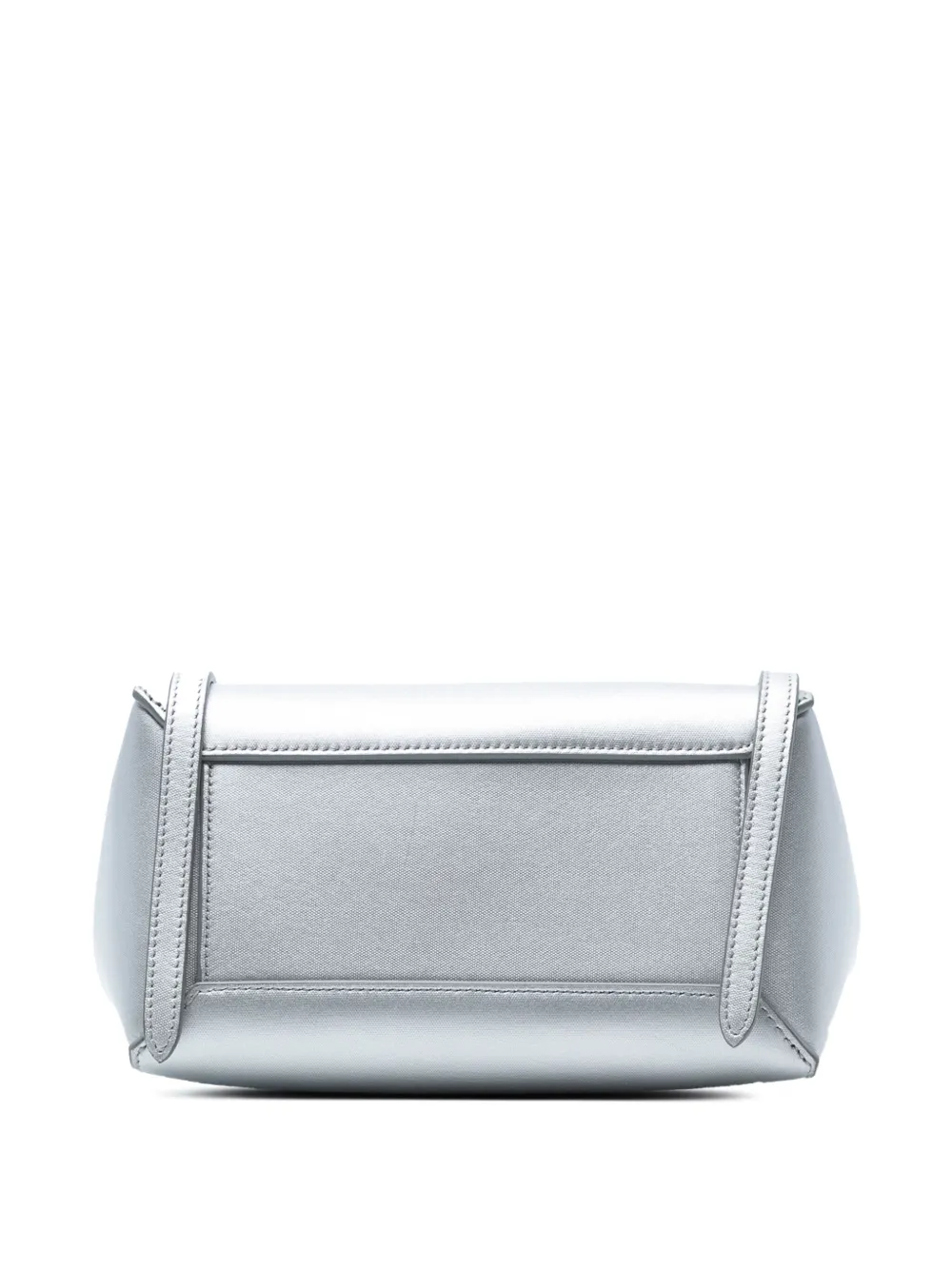 Pre-owned Celine 2018 Nano Laminated Calfskin Belt Bag Satchel In Silver