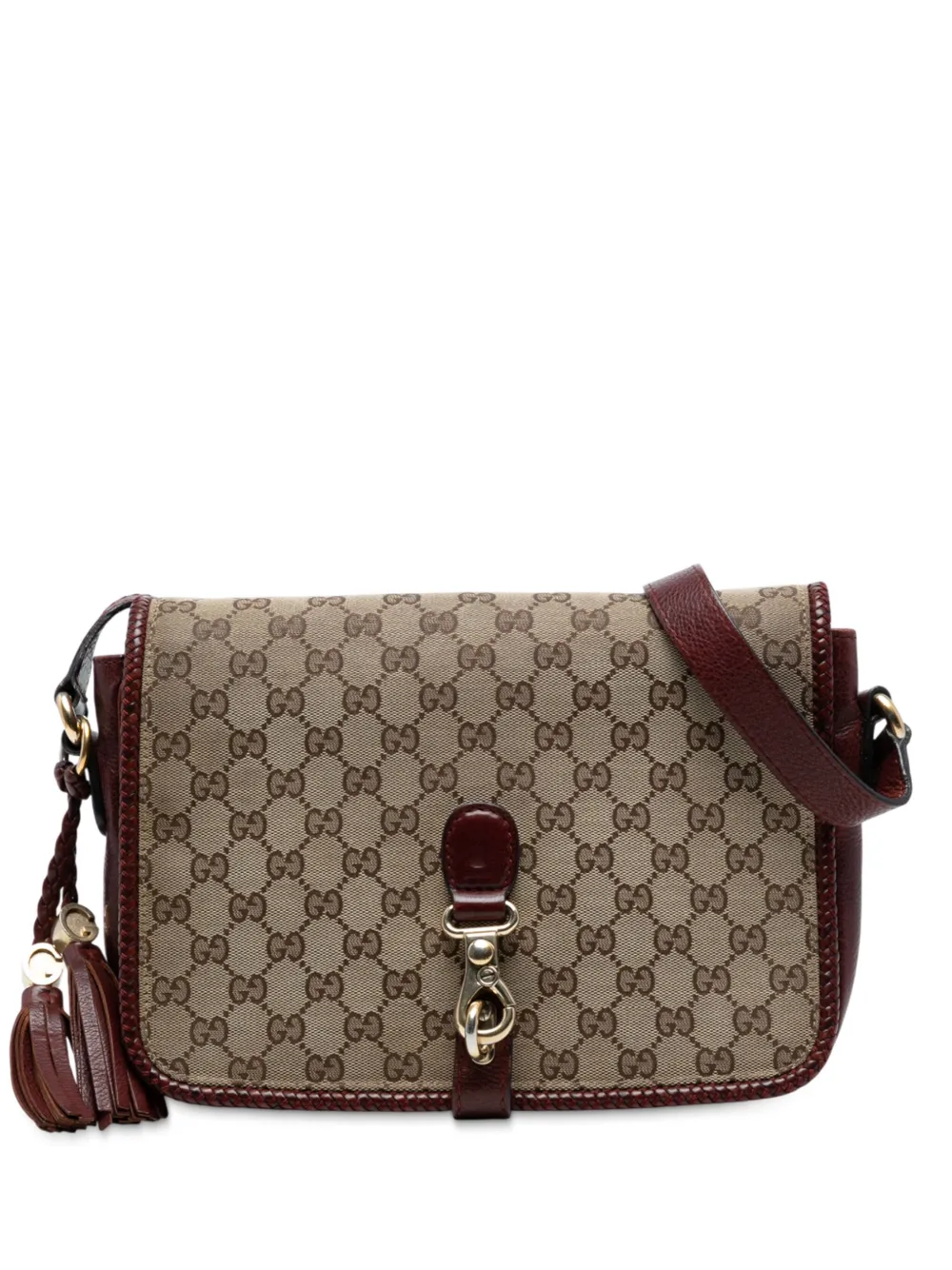 Pre-owned Gucci 2016-2025 Gg Canvas Marrakech Crossbody Bag In Brown