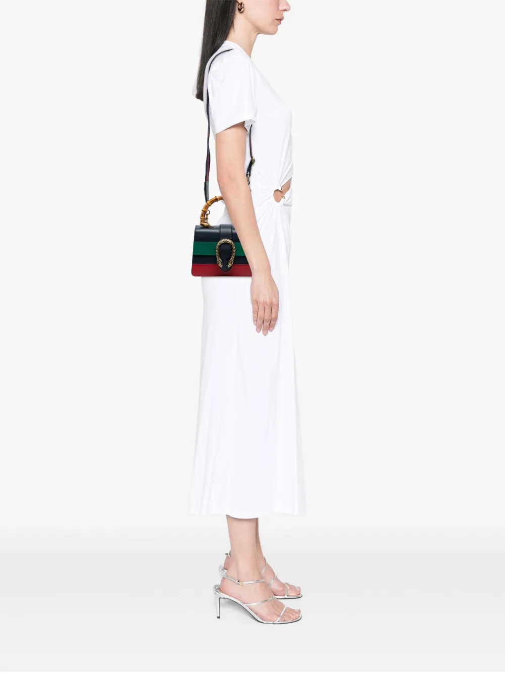 Pre-owned Gucci 2016-2025 Mini Leather Bamboo Dionysus Web Satchel In Blue