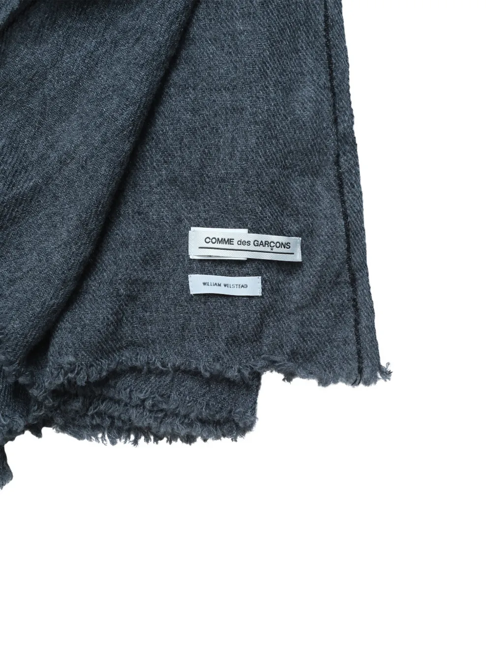 Comme Des Garçons x William Welstead sjaal met franje Grijs