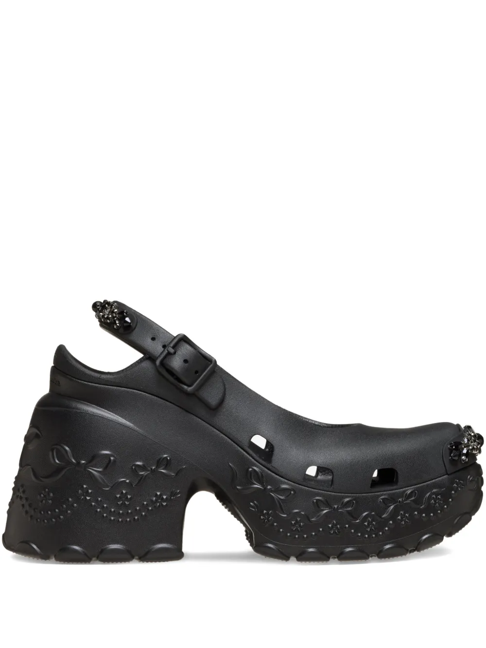 Crocs x Simone Rocha embellished block-heel pumps - Nero