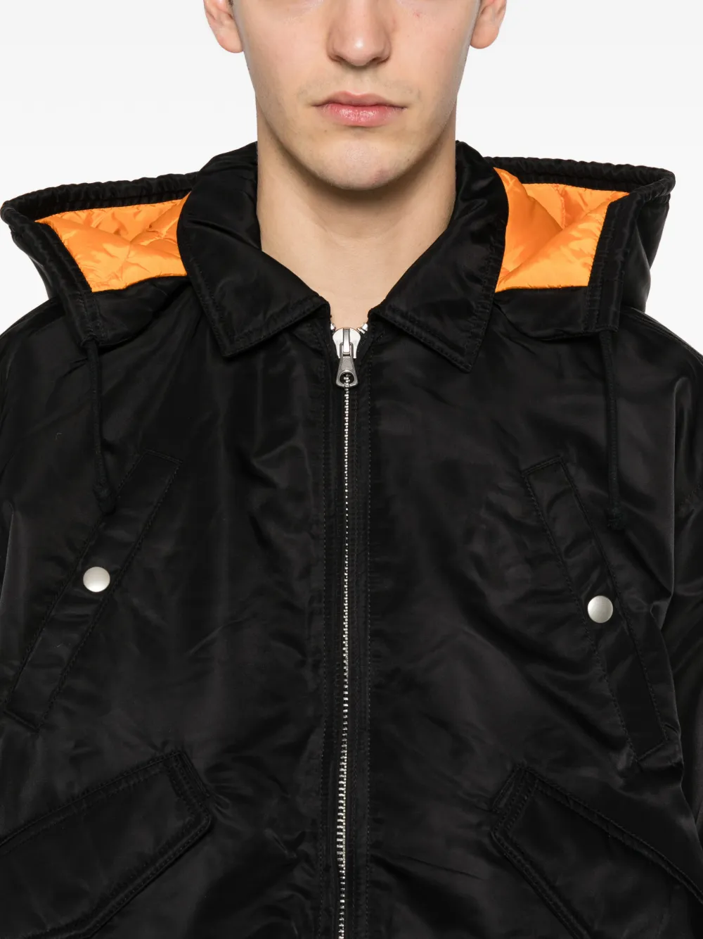 Stüssy Flight jack met capuchon en rits Zwart