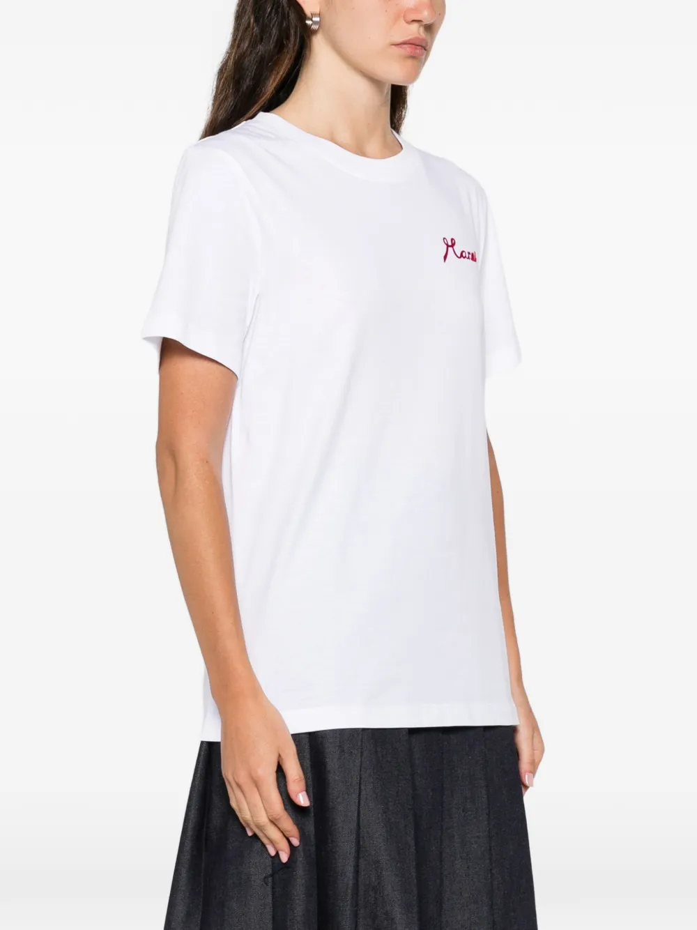 Marni Katoenen T-shirt met -logo Wit