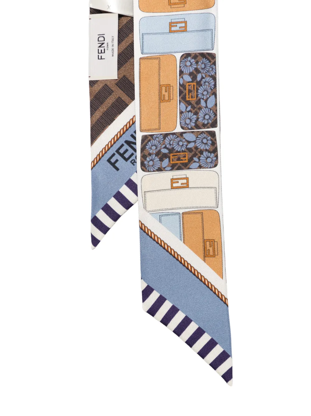 FENDI graphic print scarf - Blauw