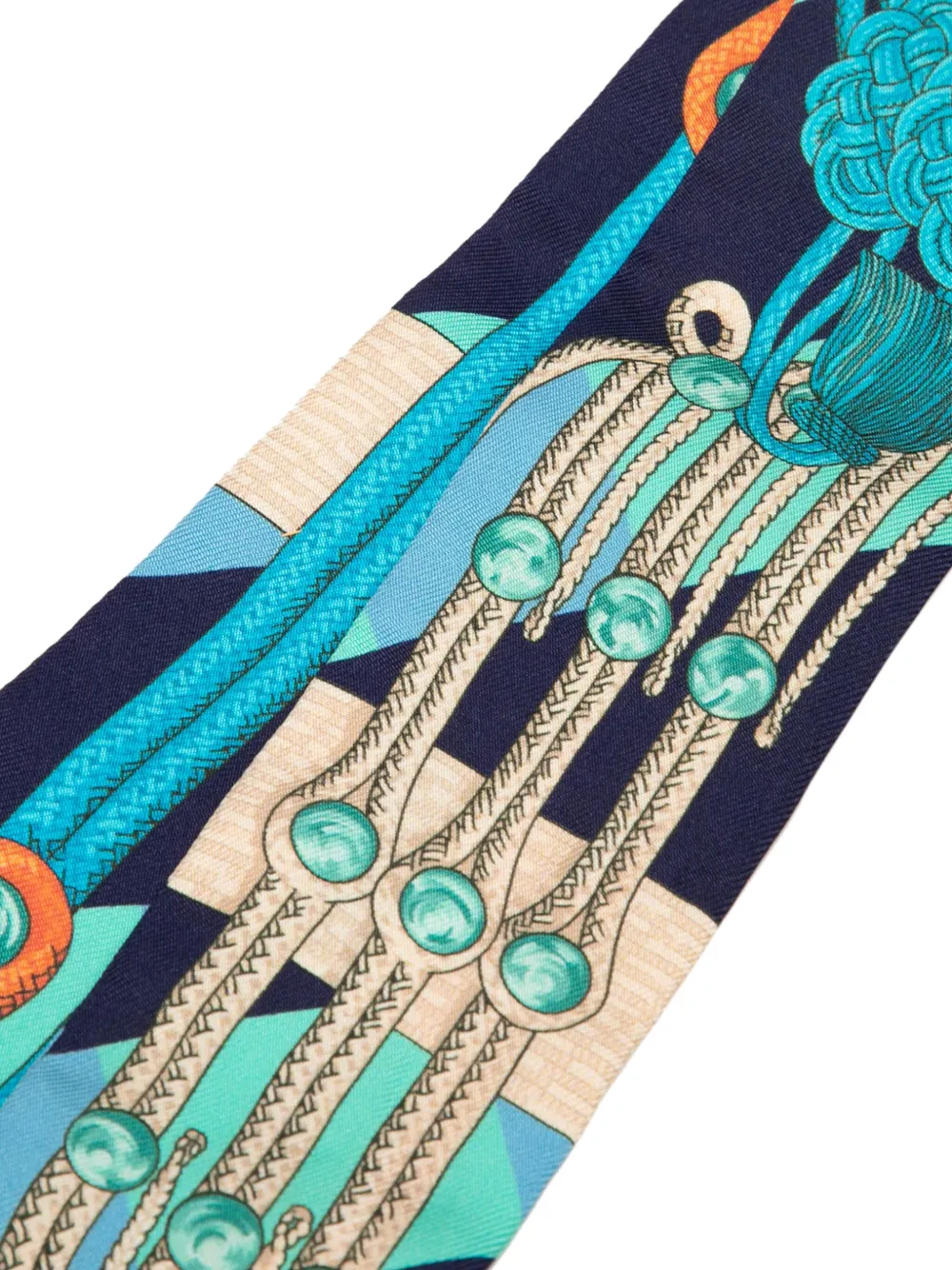 HERMES Pre-owned 20th Century Objets De Curiosite Silk Twilly Scarf Scarves In Blue